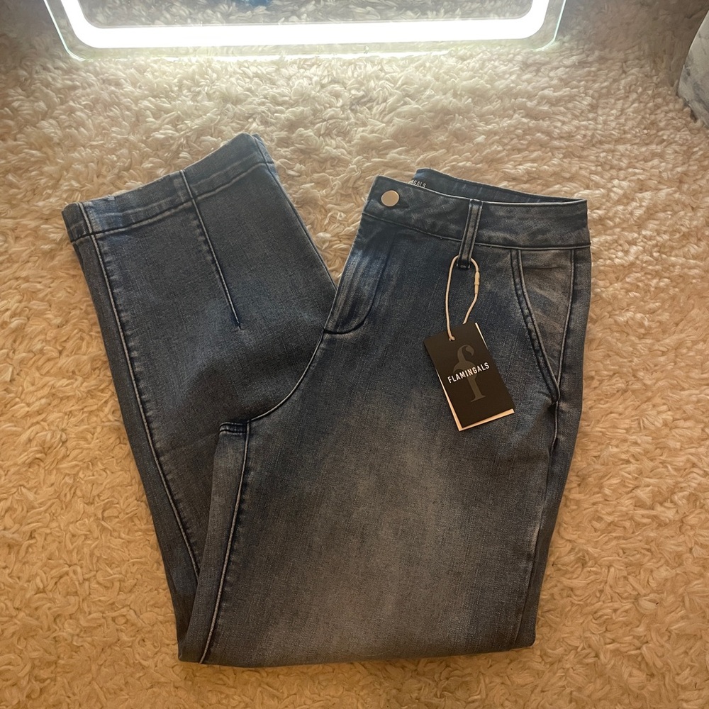 Flamingals Women's Classic Straight Leg Jeans - Blue